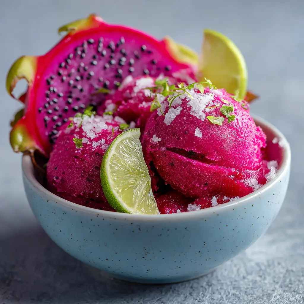 Vibrant Dragon Fruit Sorbet