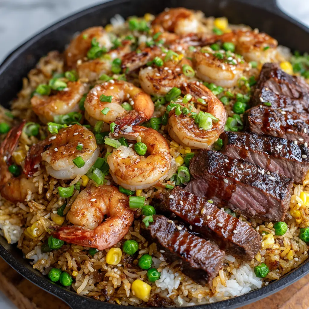 Steak and Shrimp Fried Rice