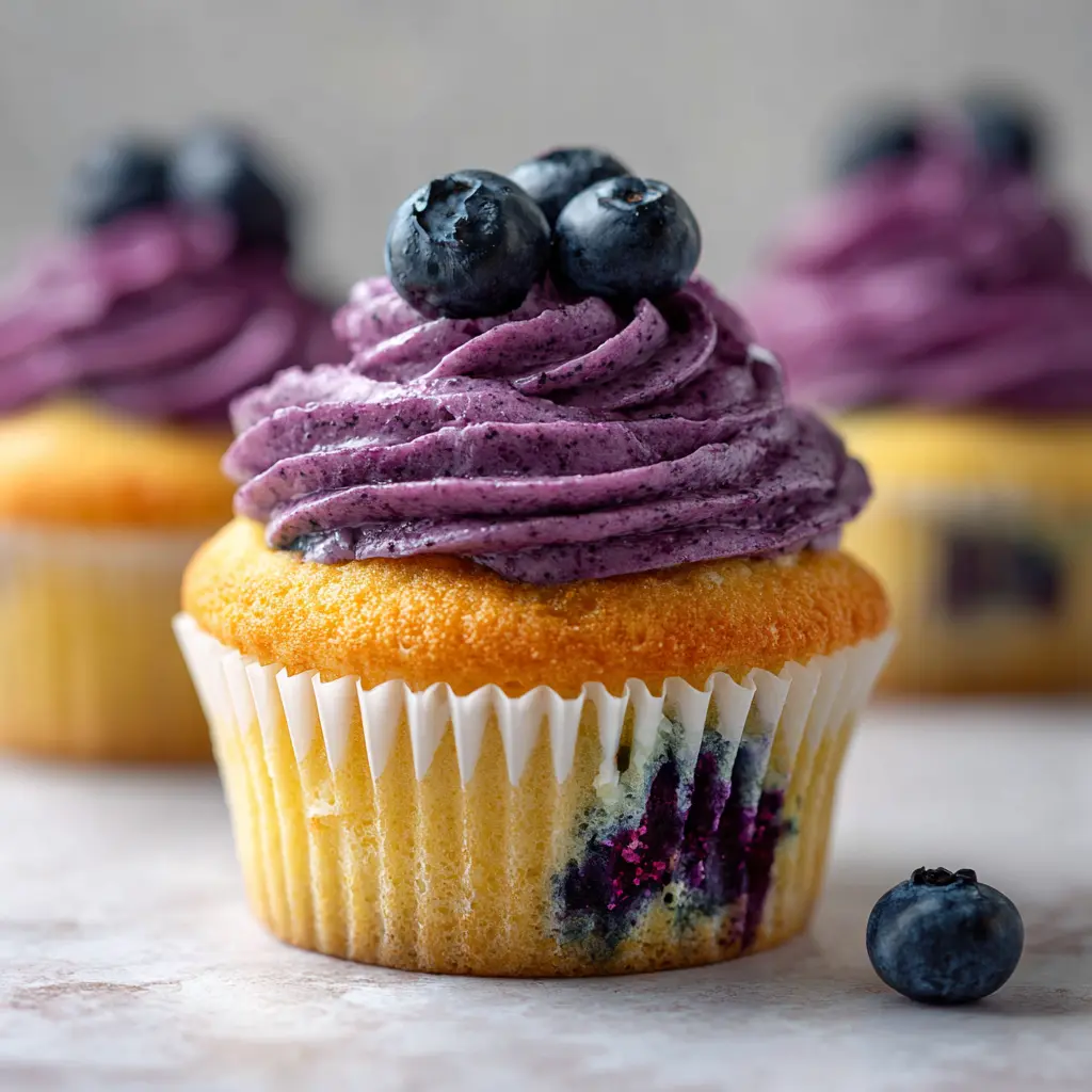 Blueberry Cupcakes with Blueberry Frosting