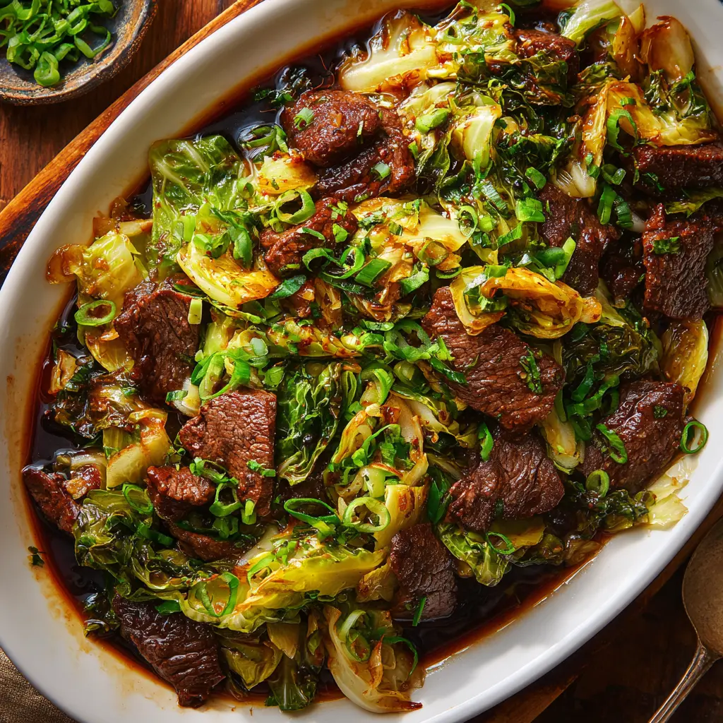 Low-Carb Mongolian Beef & Cabbage